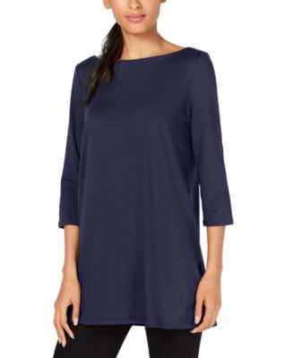 Eileen Fisher Bateau Neck Top - Macy's