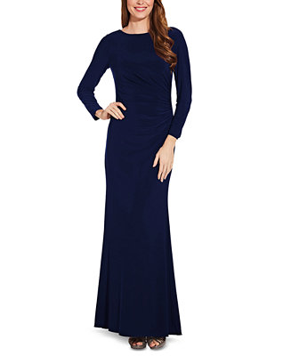 Adrianna Papell Draped & Beaded Jersey Gown & Reviews - Dresses - Women ...