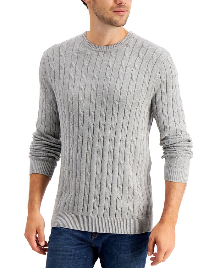 Club Room Men's Cable-Knit Sweater, Created for Macy's & Reviews ...