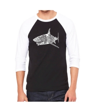 La Pop Art Species of Shark Men's Raglan Word Art T-shirt
