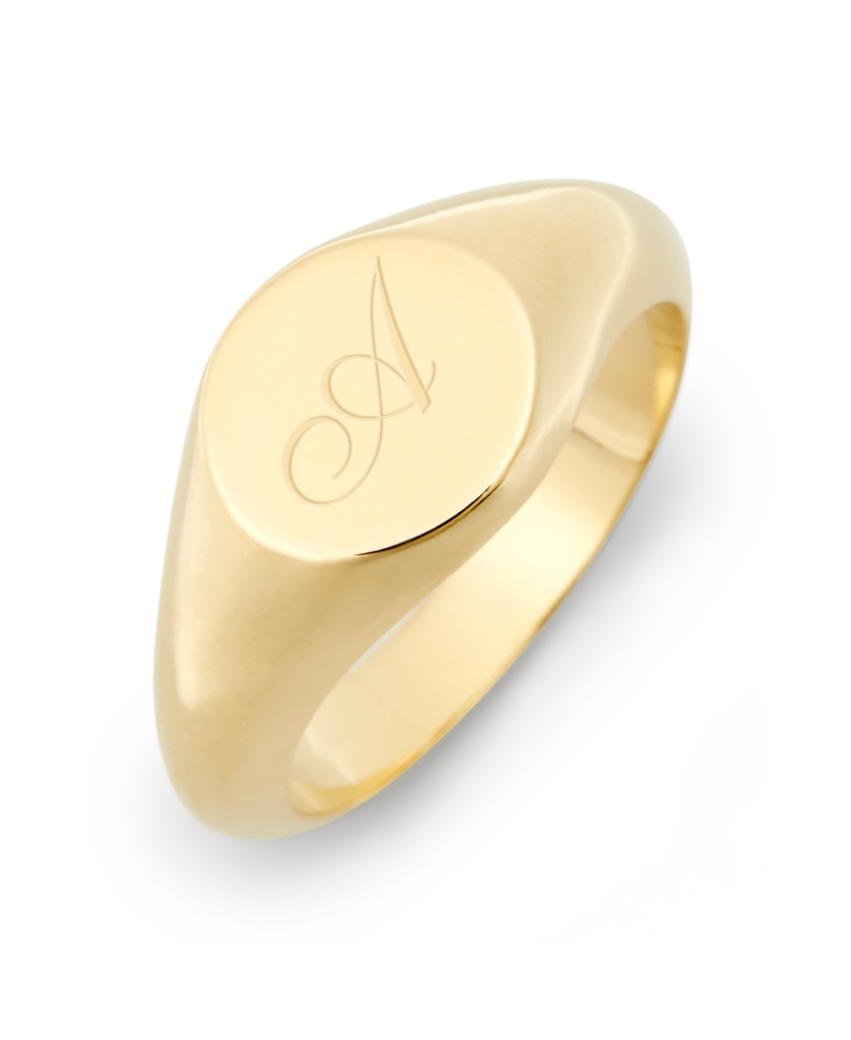 Claire Petite Initial Signet Gold-Plated Ring - Gold - S