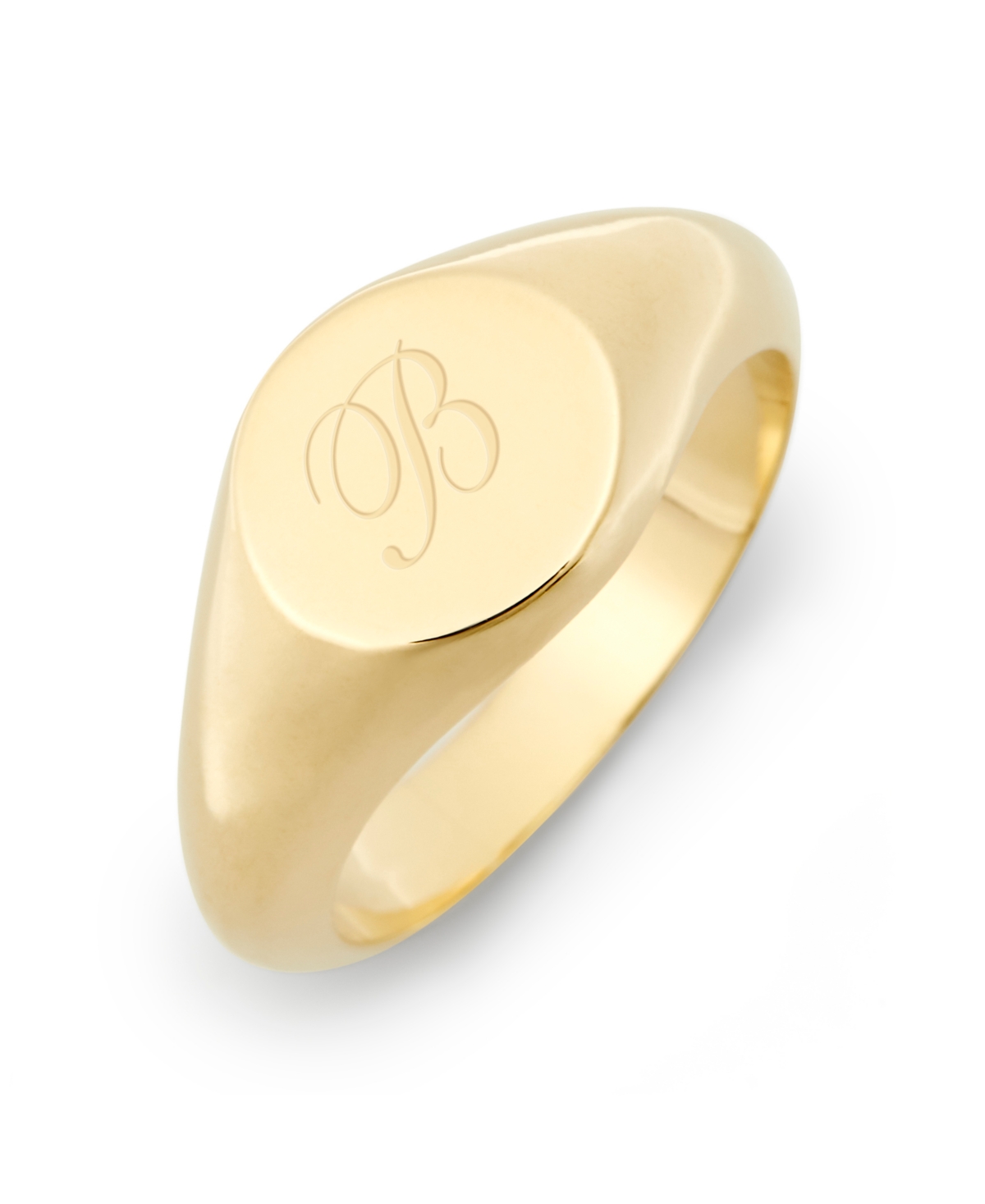 Claire Petite Initial Signet Gold-Plated Ring - Gold - M
