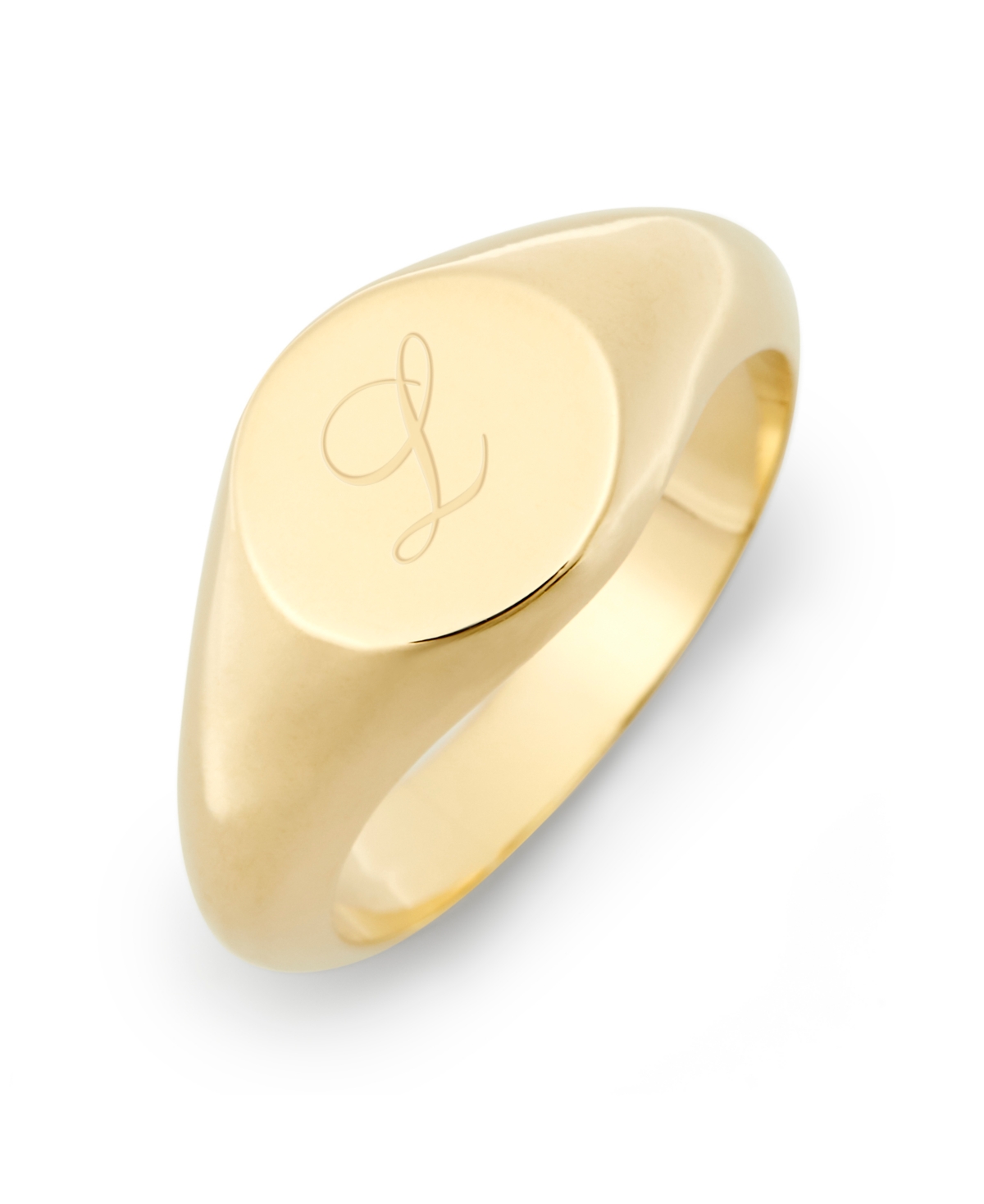 Claire Petite Initial Signet Gold-Plated Ring - Gold - S