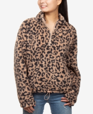 image of Hippie Rose Juniors- Printed Sherpa Sweatshirt