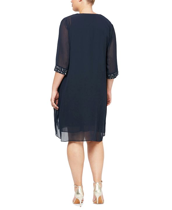 SL Fashions Plus Size Embellished Dress & Jacket & Reviews - Dresses ...