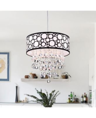 Crystal 17" 4-Light Indoor Pendant Lamp with Light Kit
