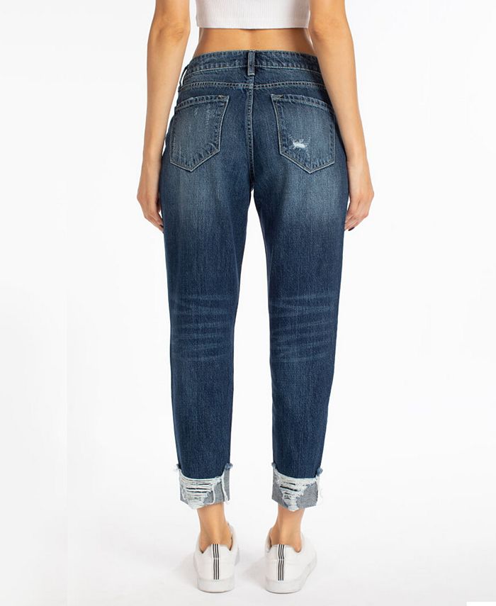 Kancan Women's High Rise Boyfriend Jeans Macy's