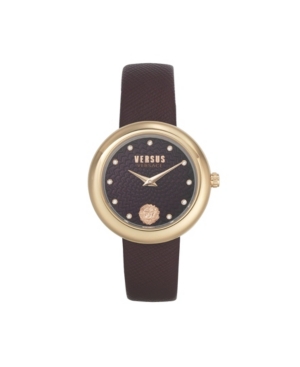 image of Versus by Versace Women-s Lea Burgundy Leather Strap Watch 35mm