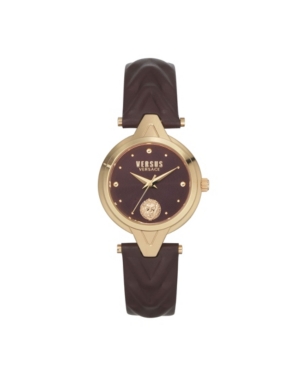 image of Versus by Versace Women-s Forlanni Burgundy Leather Strap Watch 30mm