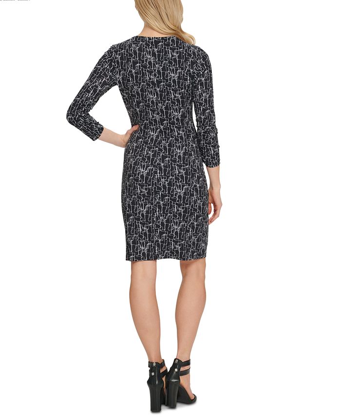 DKNY Printed Ruched Dress & Reviews - Dresses - Women - Macy's