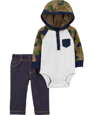 converse baby boy 2 piece hooded top and pants set