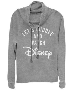 Fifth Sun Juniors Disney Logo Disney Cuddles Fleece Cowl Neck Sweatshirt