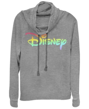 Fifth Sun Juniors Disney Logo Disney Rainbow Fill Fleece Cowl Neck Sweatshirt