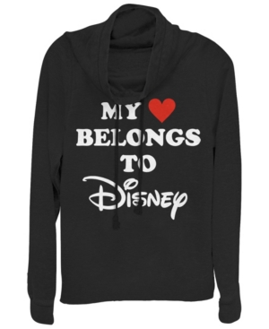 Fifth Sun Juniors Disney Logo I Heart Disney Fleece Cowl Neck Sweatshirt