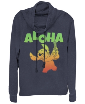 Fifth Sun Juniors Disney Lilo Stitch Aloha Stitch Fleece Cowl Neck Sweatshirt