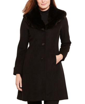 Lauren Ralph Lauren Women's Faux-Fur-Trim Walker Coat, Created for Macy's &  Reviews - Coats & Jackets - Women - Macy's