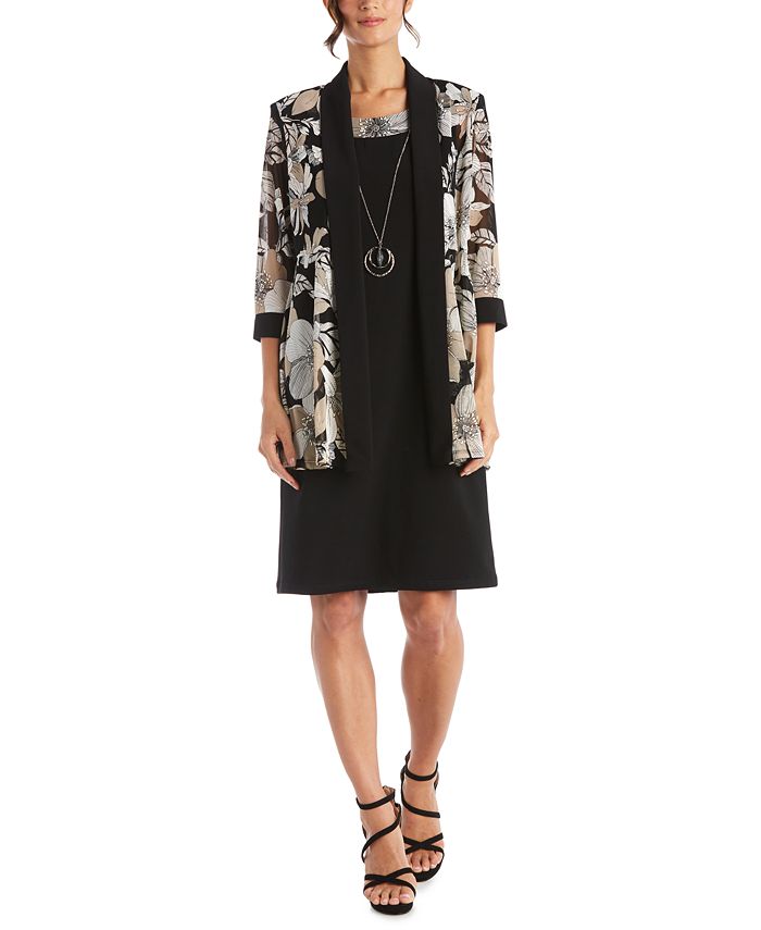 R & M Richards 2-Pc. Printed Jacket & Dress Set - Macy's