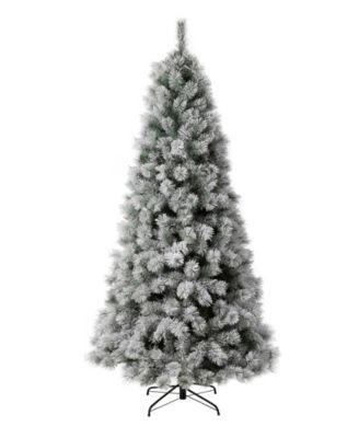 7.5' Pre-Lit Snow Flocked Artificial Spruce Christmas Tree with 650 Warm Lights