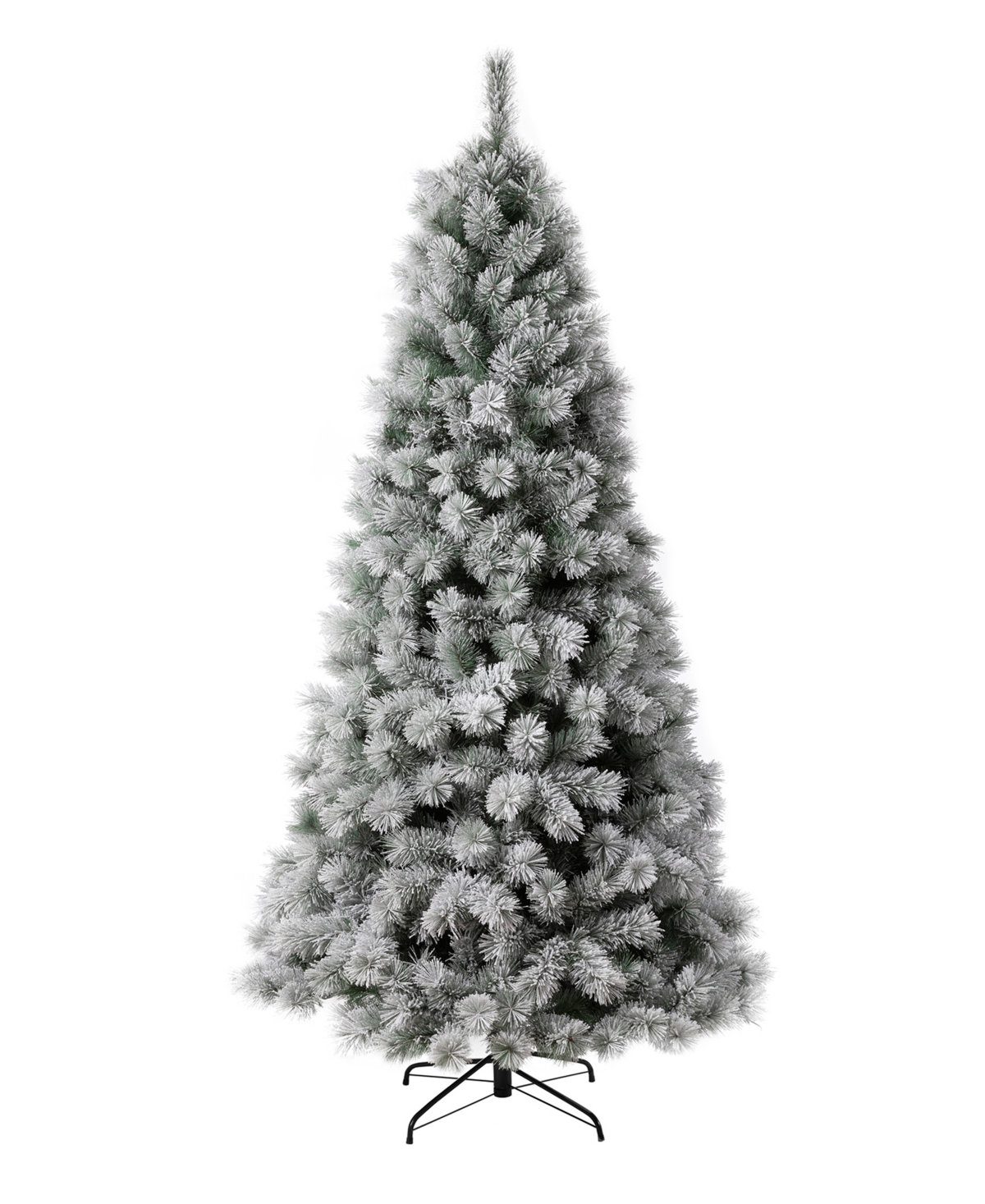 Glitzhome 7.5' Pre-Lit Snow Flocked Artificial Spruce Christmas Tree with 650 Warm Lights