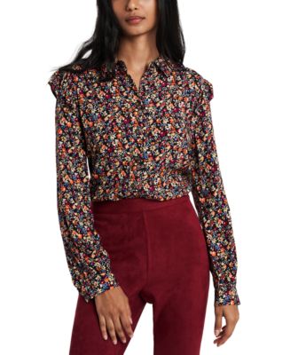 Riley & Rae Women's Piper Ruffled Blouse Pink Size Medium