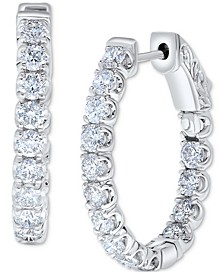 Diamond In & Out Hoop Earrings (2 ct. t.w.) in 14k White Gold