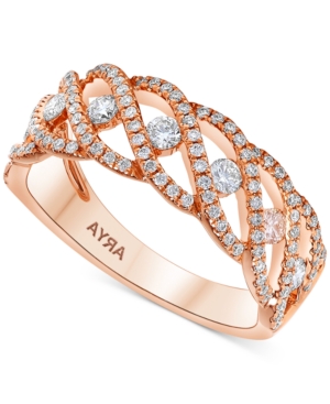image of Diamond Braided Statement Ring (5/8 ct. t.w.) in 14k Rose Gold