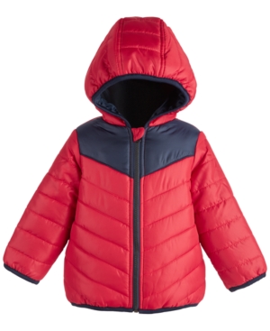 image of First Impressions Baby Boys Colorblock Puffer, Created for Macy-s