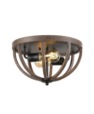 Darlene 2-Light Rustic Farmhouse LED Flush Mount
