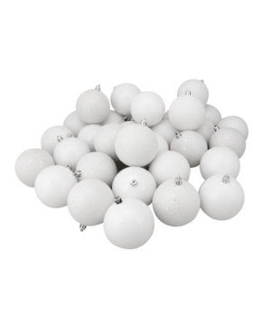 Northlight 32 Count Winter-finish Shatterproof Christmas Ball Ornaments In White