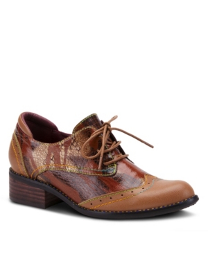 image of L-Artiste Women-s Elvie Snake Print Oxfords Women-s Shoes