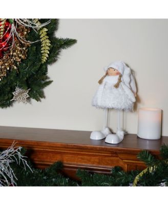 Snowy Woodlands Plush Angel Bobble Girl Christmas Figure