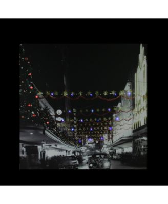 LED Lighted Christmas On Main Street in Pittsburgh Canvas Wall Art