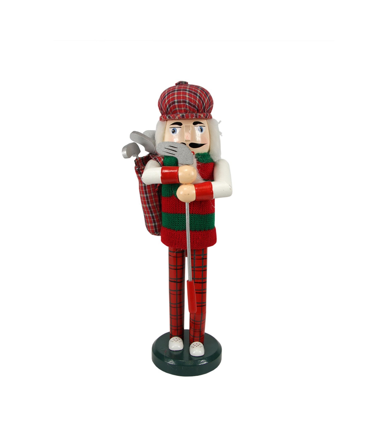 Golfer Christmas Nutcracker with Club - Red