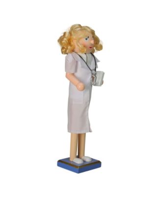 Wooden Nurse Christmas Nutcracker with Stethoscope