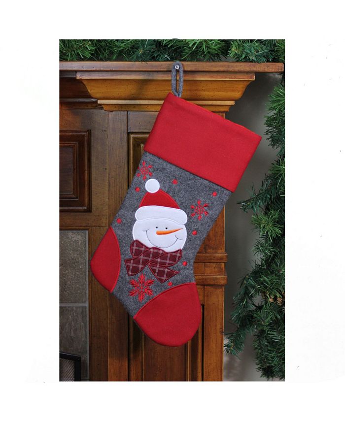 Northlight Embroidered Snowman Christmas Stocking - Macy's
