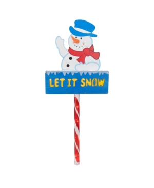 Northlight Pre-lit Snowman Let It Snow Christmas Lawn Stake In Blue