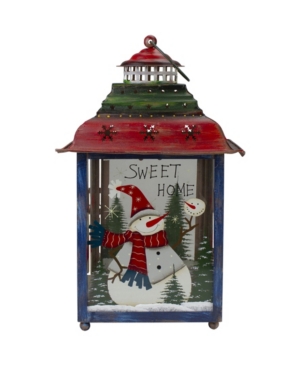 Northlight Snowman Christmas Candle Lantern In Red