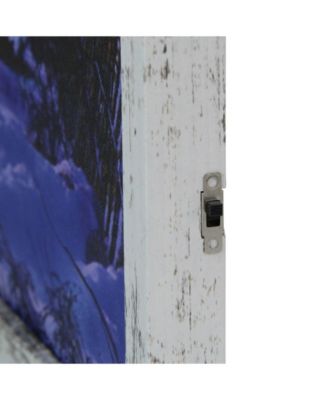 Distressed Frame LED Lighted Church Christmas Wall Canvas