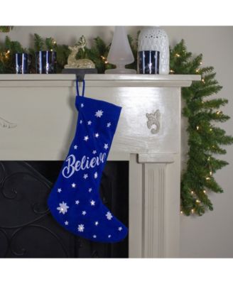 LED Stocking "Believe" with Snowflakes
