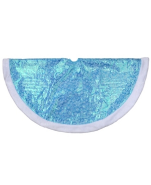Northlight Light Iridescent Mesh Glitter Snowflakes Christmas Tree Skirt