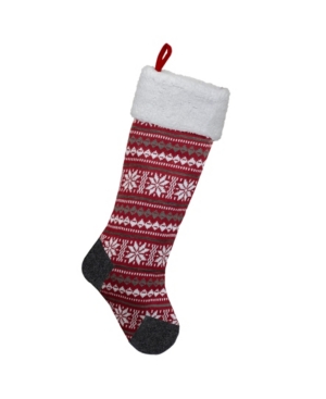 Northlight Knit Christmas Stocking With Sherpa Cuff In Red