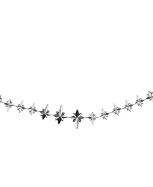 Northlight Shiny Star Of Bethlehem Beaded Artificial Christmas Garland-unlit In Silver