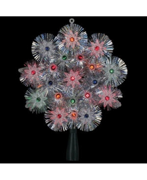 Northlight Lighted Retro Starburst Christmas Tree Topper In Silver