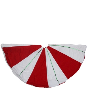Northlight Peppermint Twist Stripes Christmas Tree Skirt In Red