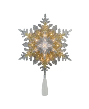 Northlight Lighted 3 Layer Snowflake Christmas Tree Topper-Clear Lights