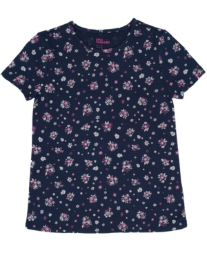 image of Epic Threads Little Girls Short Sleeve All Over Floral Print Basic Tee