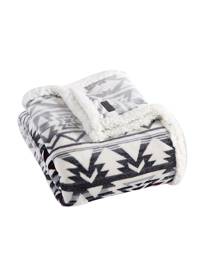 Eddie Bauer Clyde Hill Ultra Soft Plush Sherpa Throw, 60" X 50" Macy's