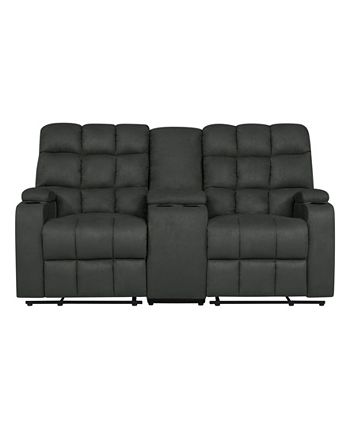 Prolounger tufted recliner loveseat with power storage sales console