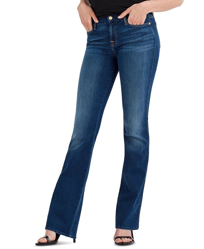 Womens 7 For All Mankind blue B(Air) Mid-Rise Bootcut Jeans