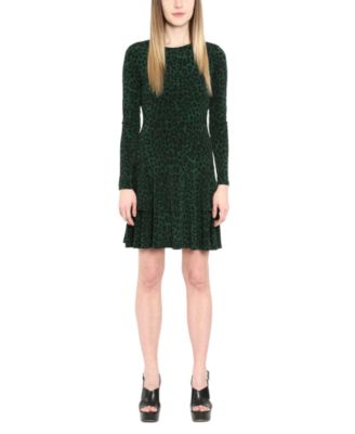 michael kors green leopard dress